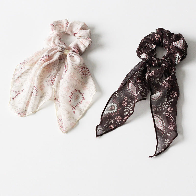 Paisley chiffon scrunchies with tail