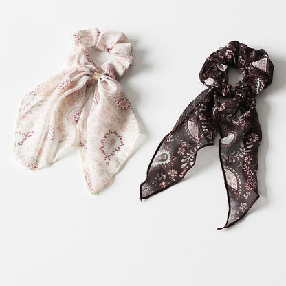 Paisley chiffon scrunchies with tail