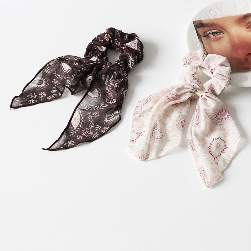 Paisley chiffon scrunchies with tail