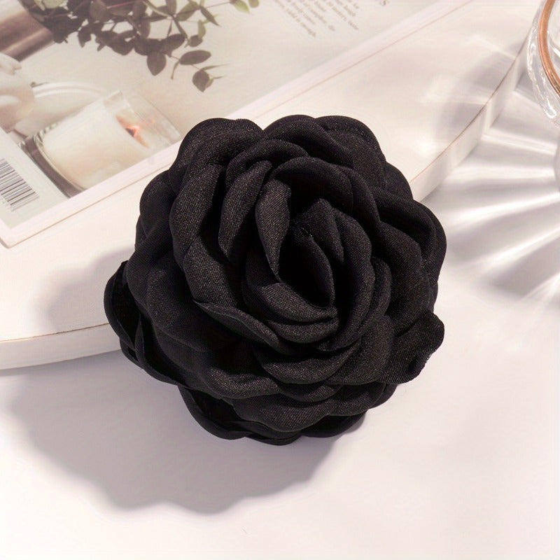Large fabric roses hair claw