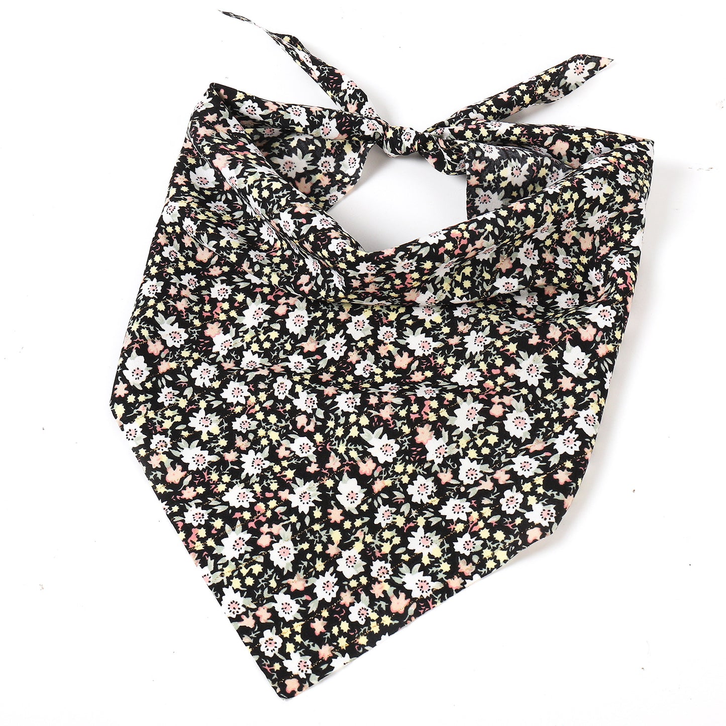 Country flowers print tie-up triangle scarf