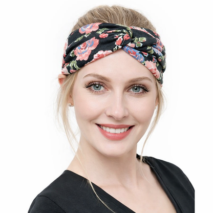 Twist front floral printed headband