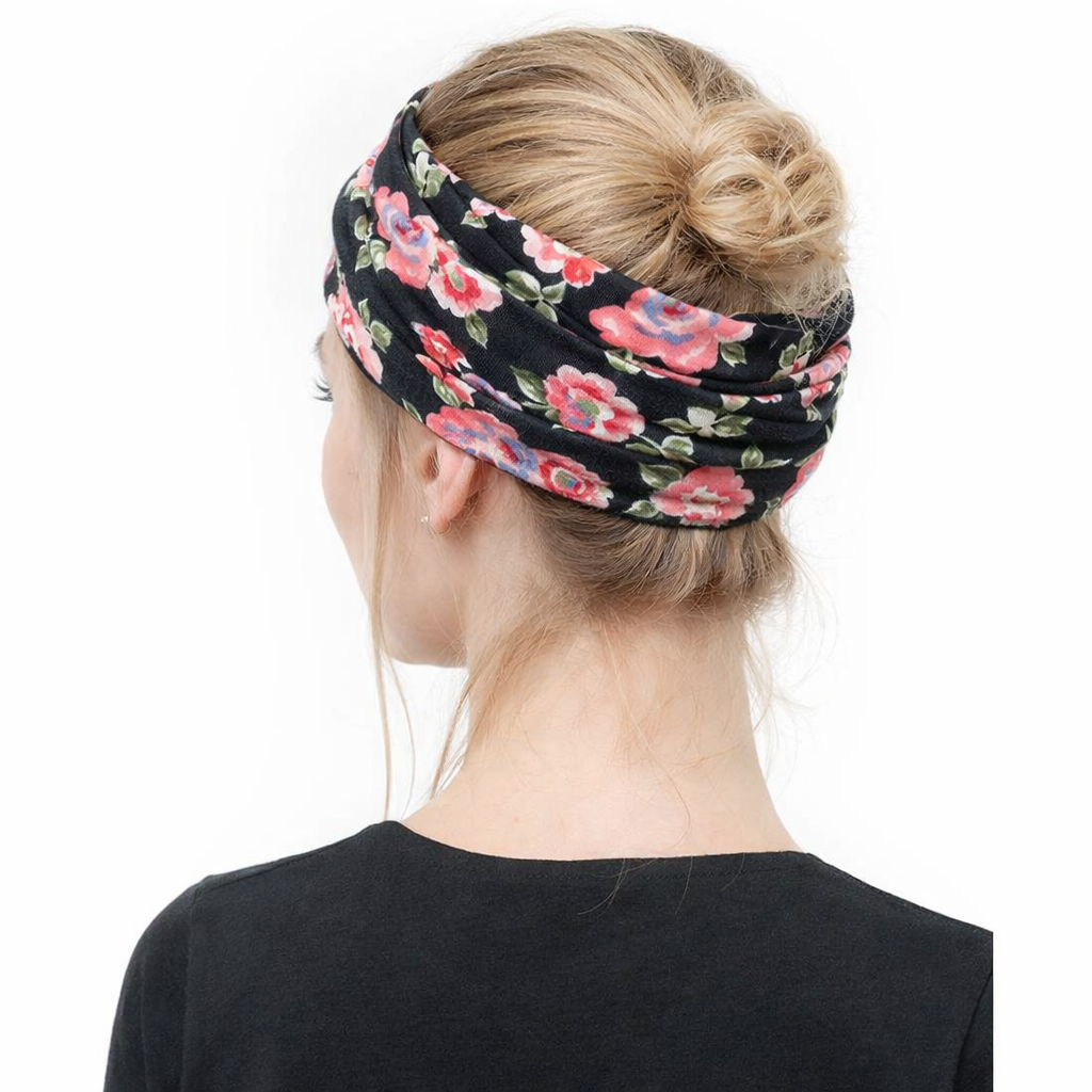 Twist front floral printed headband
