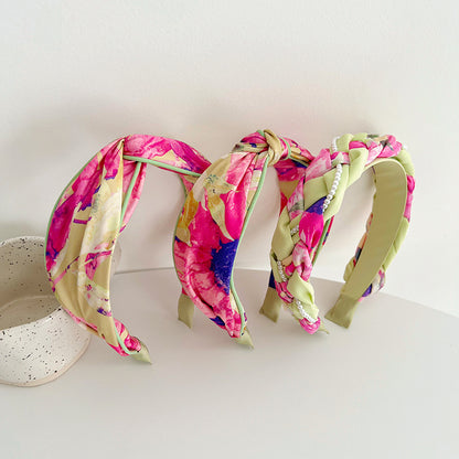 Bright fuchsia floral headband