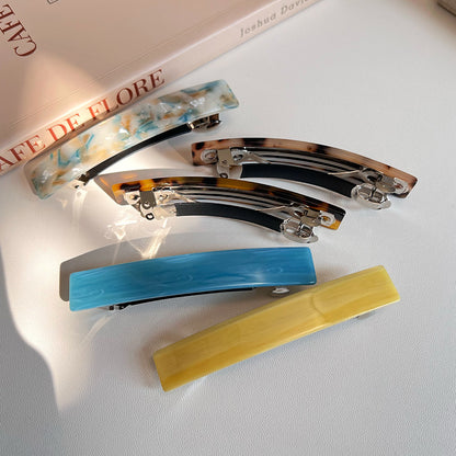 Slim rectangle resin barrette