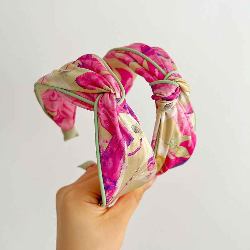 Bright fuchsia floral headband