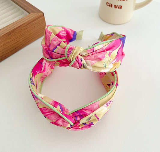 Bright fuchsia floral headband