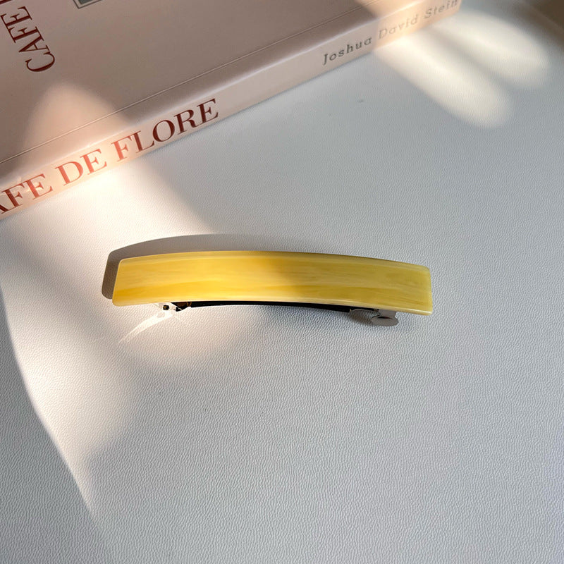 Slim rectangle resin barrette