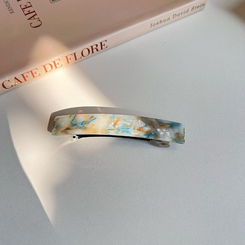 Slim rectangle resin barrette