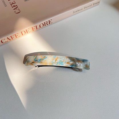 Slim rectangle resin barrette