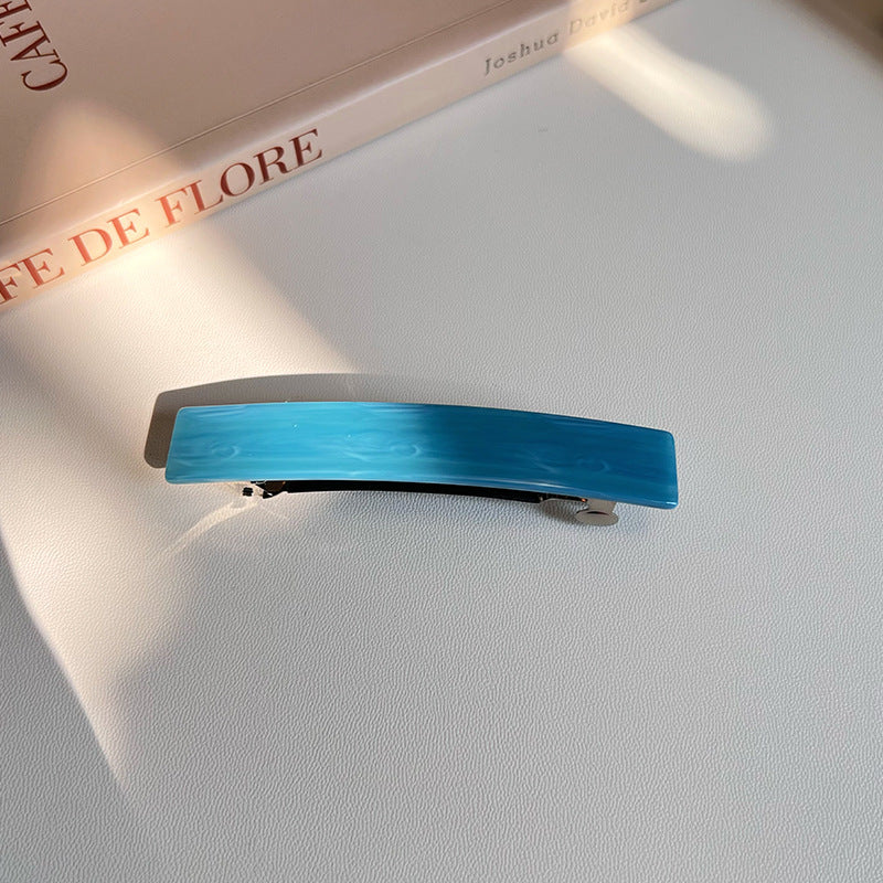 Slim rectangle resin barrette