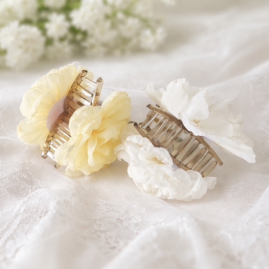 Organza flower hair claw