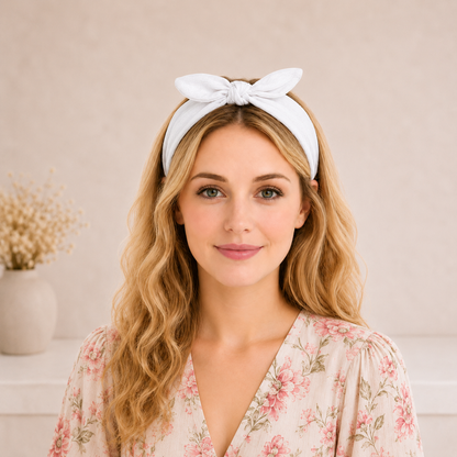Plain headband with bow