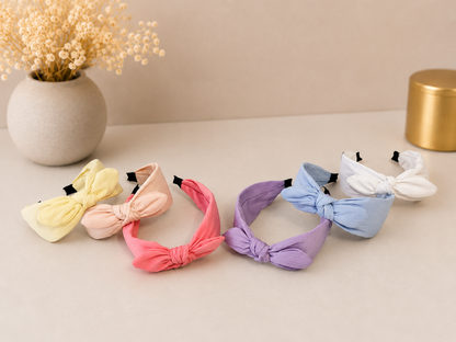 Plain headband with bow