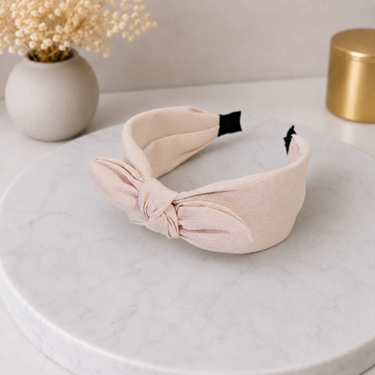 Plain headband with bow
