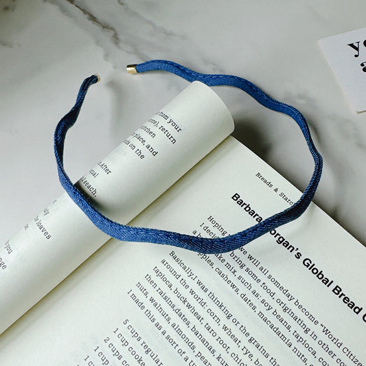 Denim wavy thin headband