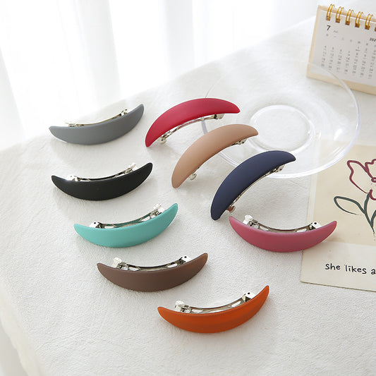 Slim oval matte resin plain colour hair barrette