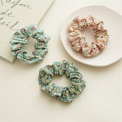 3-pack cotton floral scrunchies