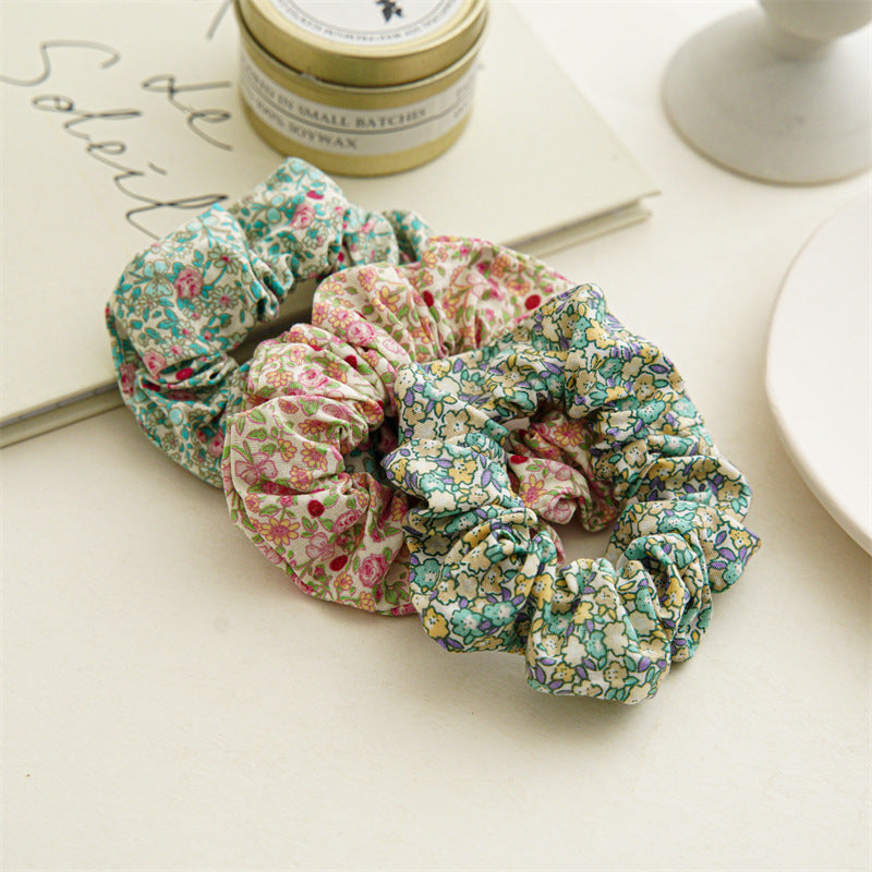 3-pack cotton floral scrunchies