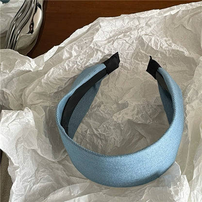 Flat wide denim headband