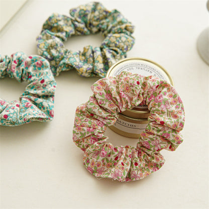 3-pack cotton floral scrunchies