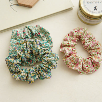 3-pack cotton floral scrunchies