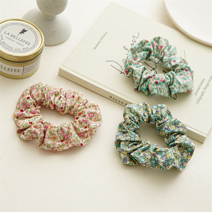 3-pack cotton floral scrunchies