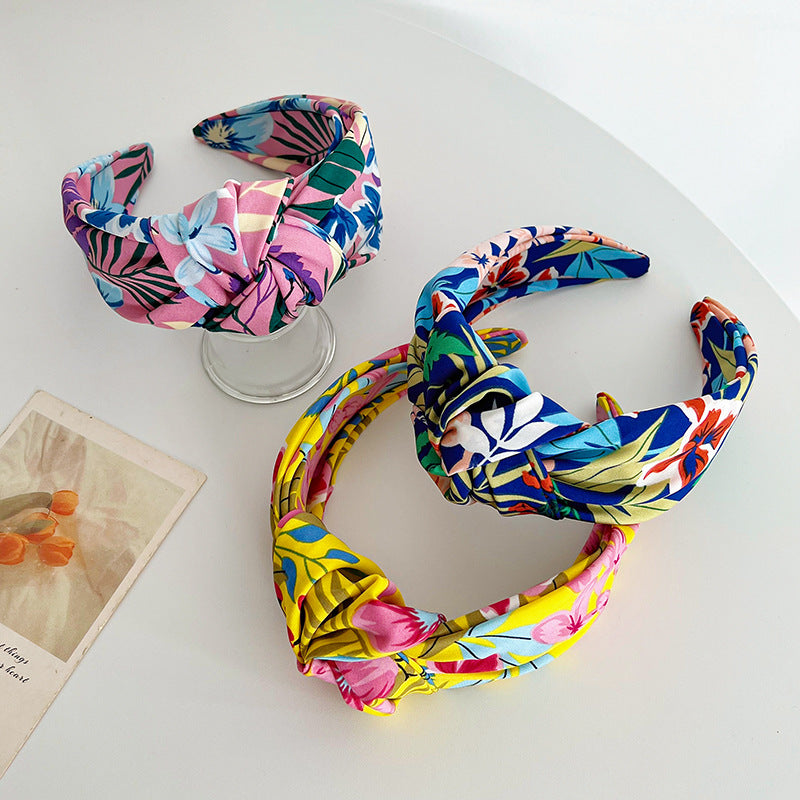 Floral large knotted headband