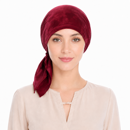 Tie-dye hair cap with tail