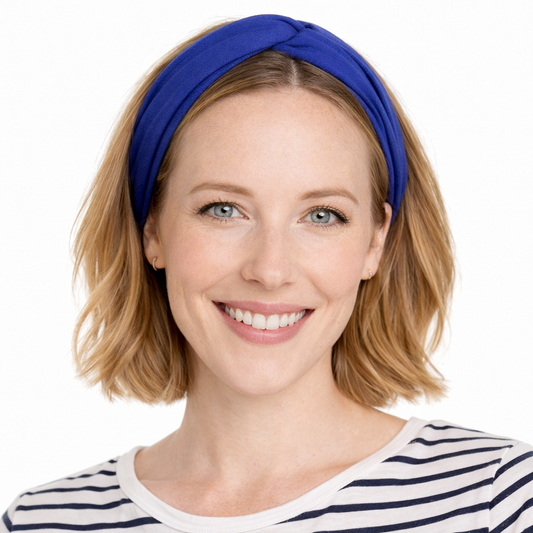 Twist front cotton elastic headband