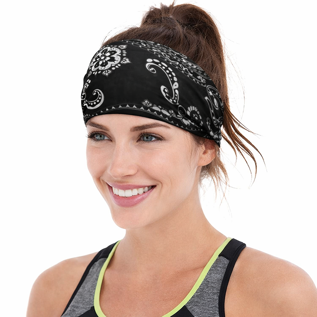 Soft cotton printed sporty bandanna headband