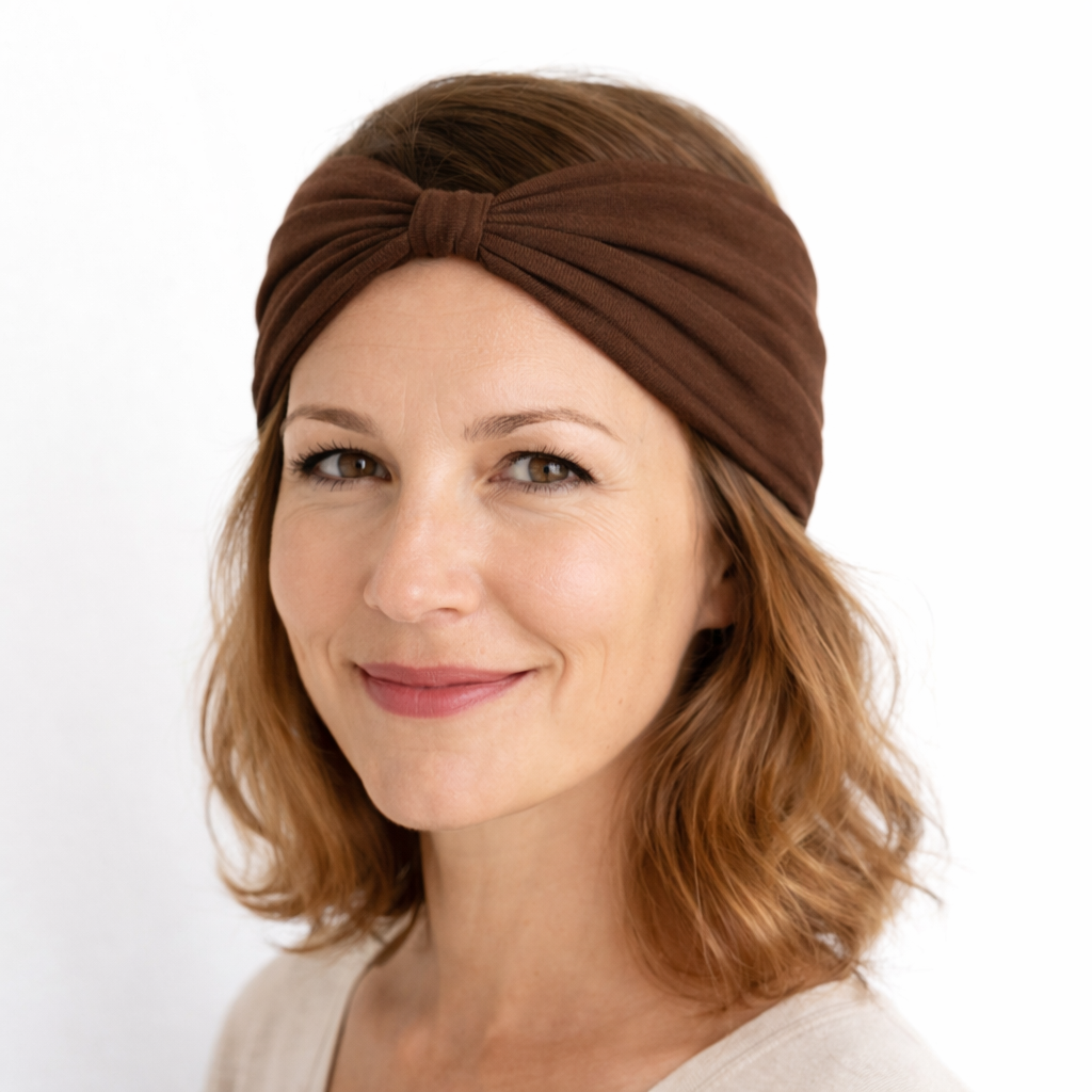 Plain knotted bandanna hair band