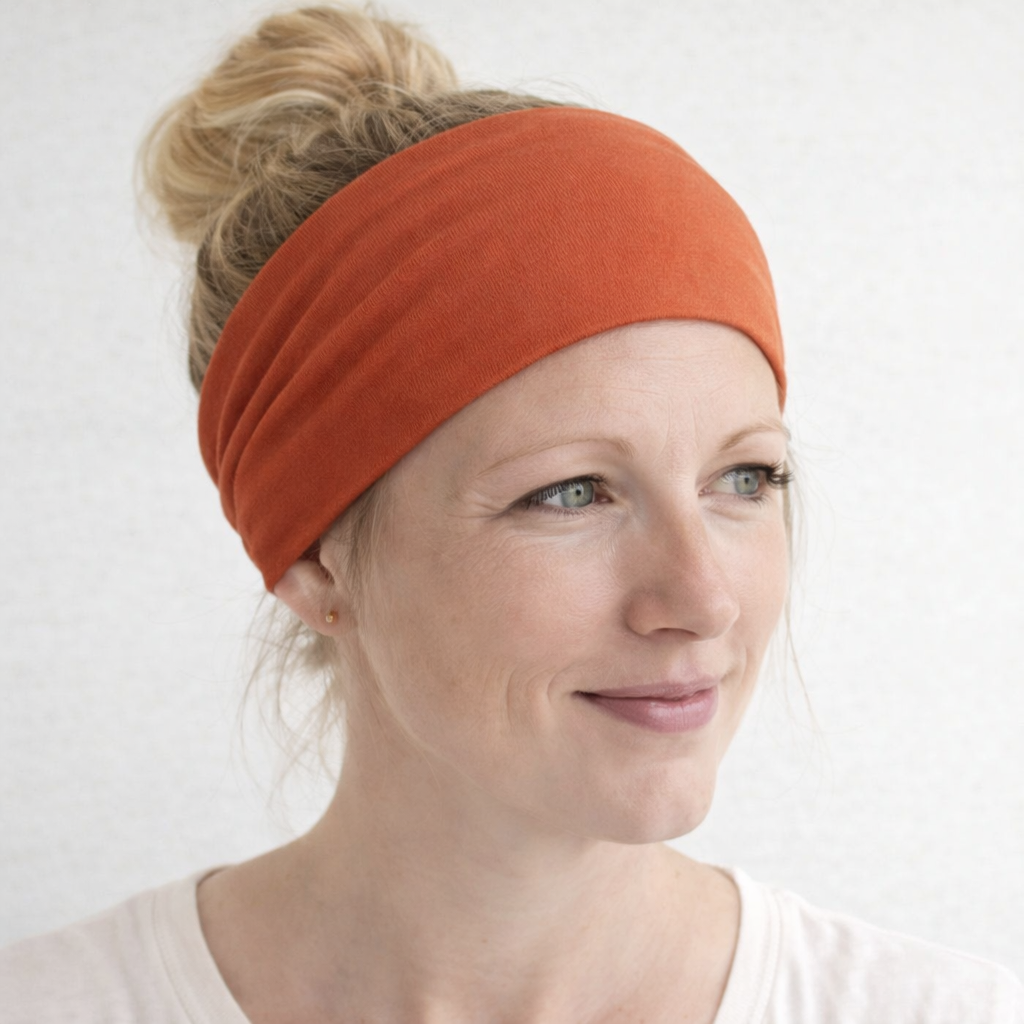 Plain knotted bandanna hair band