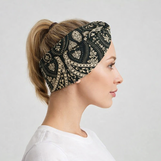 Bohemian style floral prints turban headband