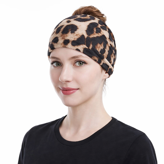 Leopard print 2-way bandanna headband