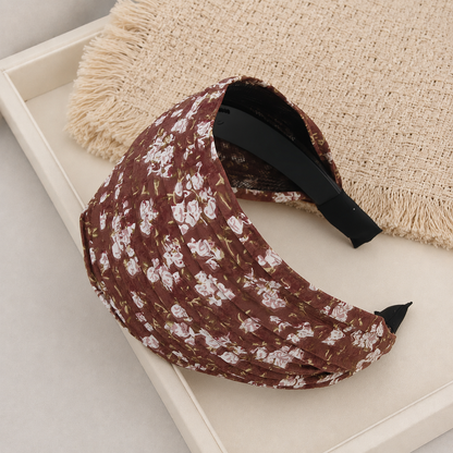 9cm pleated floral headband