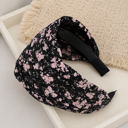 9cm pleated floral headband
