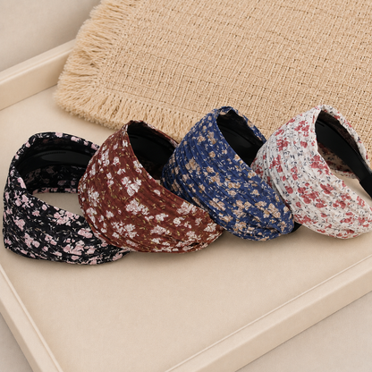 9cm pleated floral headband