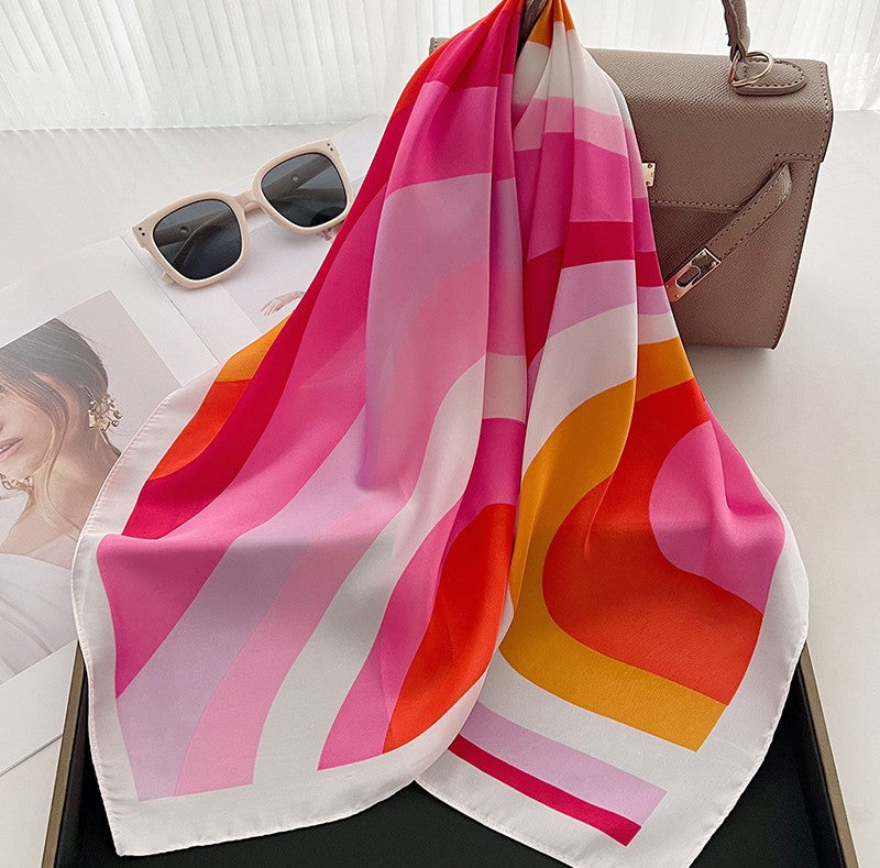 Vibrant pink square scarf