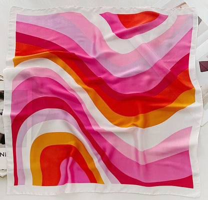 Vibrant pink square scarf