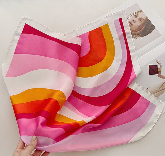 Vibrant pink square scarf