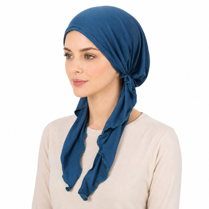 Super soft plain hair cap with scarf