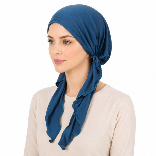 Super soft plain hair cap with scarf