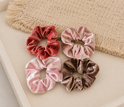 4-pack small velvet scrunchies