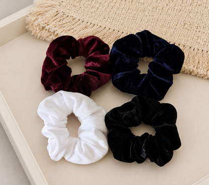 4-pack small velvet scrunchies