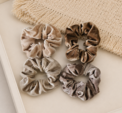 4-pack small velvet scrunchies