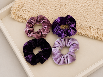 4-pack small velvet scrunchies