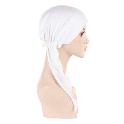 Super soft plain hair cap with scarf