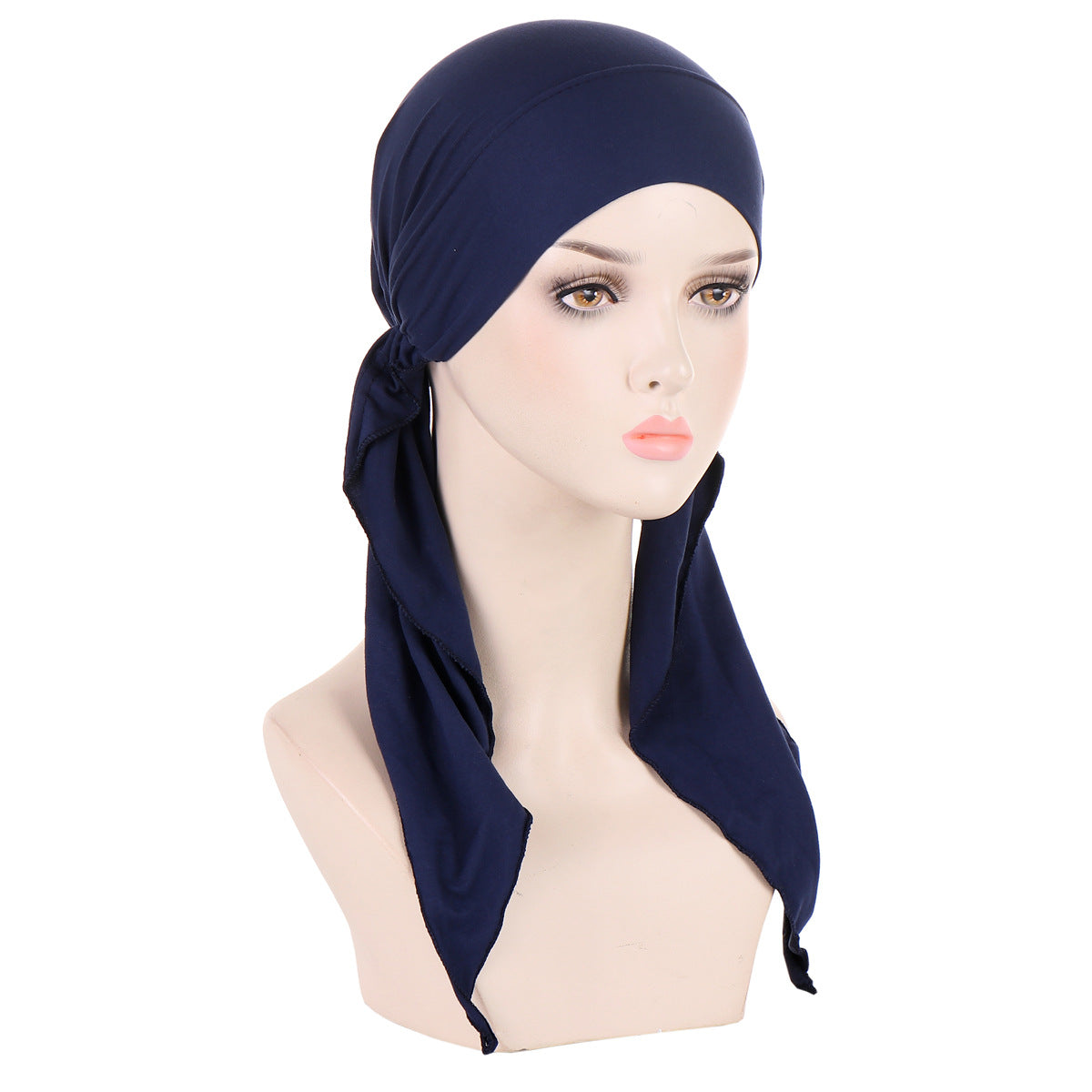 Super soft plain hair cap with scarf