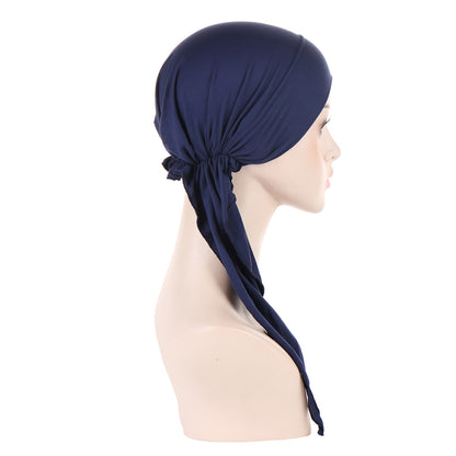 Super soft plain hair cap with scarf